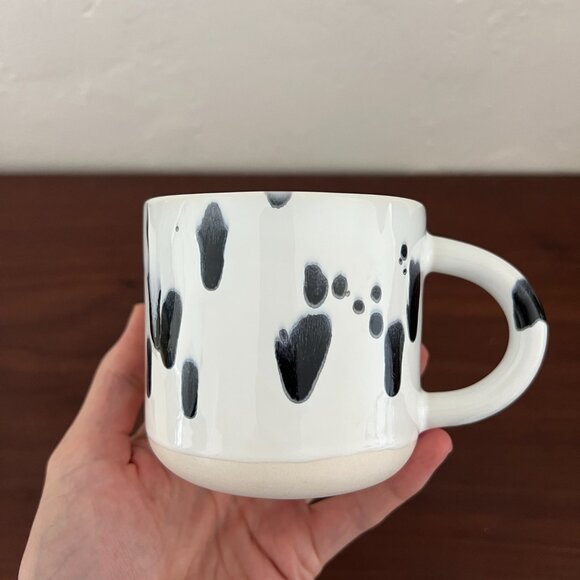 STUDIO ARHOJ Denmark Chug Mug Spot Black White Polka Dot Drips Copenhagen Design - Picture 4 of 15
